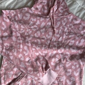Pink Leopard Print Hoodie